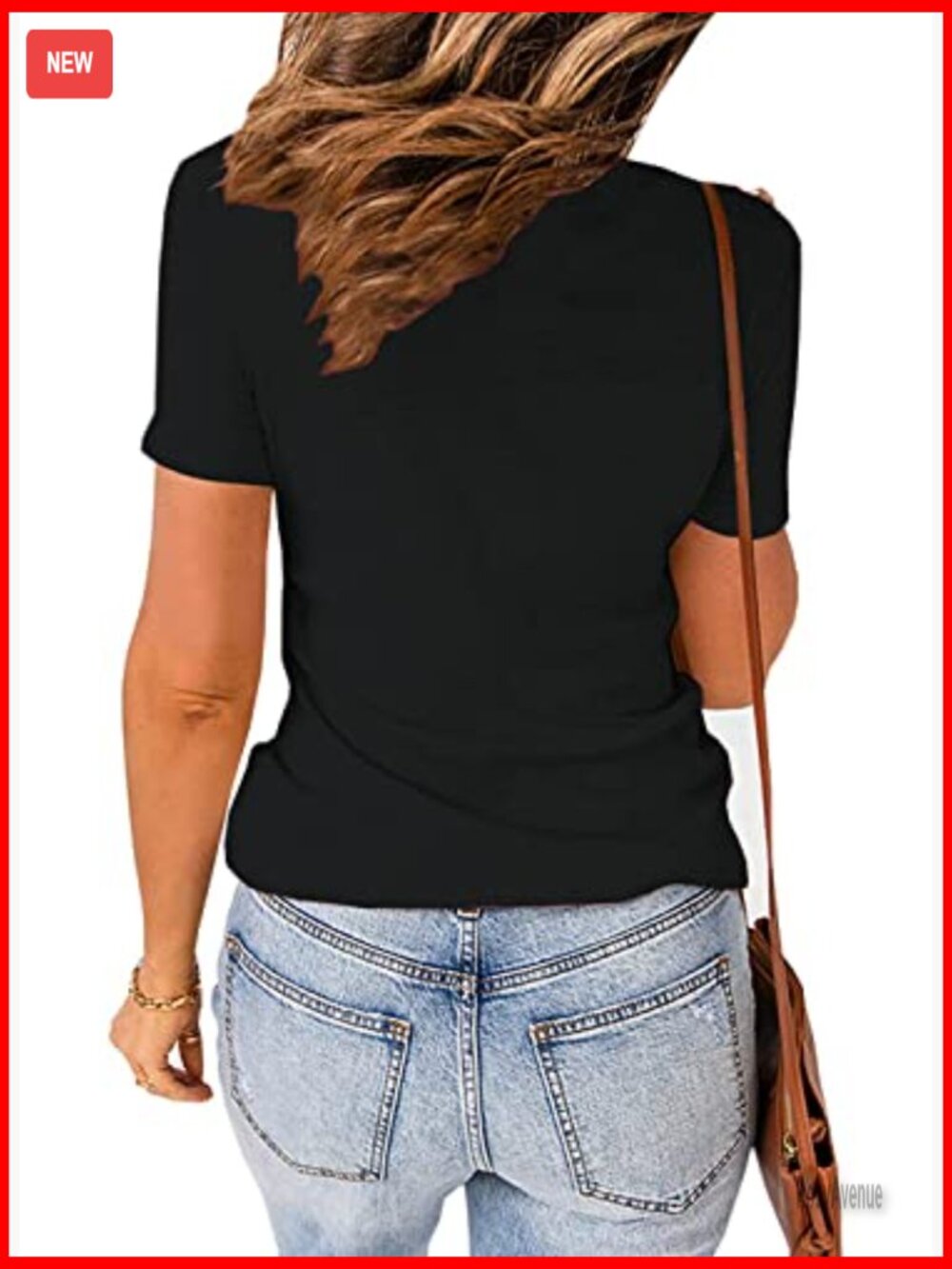 Deep V Neck Short Sleeve Ribbed Knit Blouse Sexy Casual Top - Picture 4 of 7